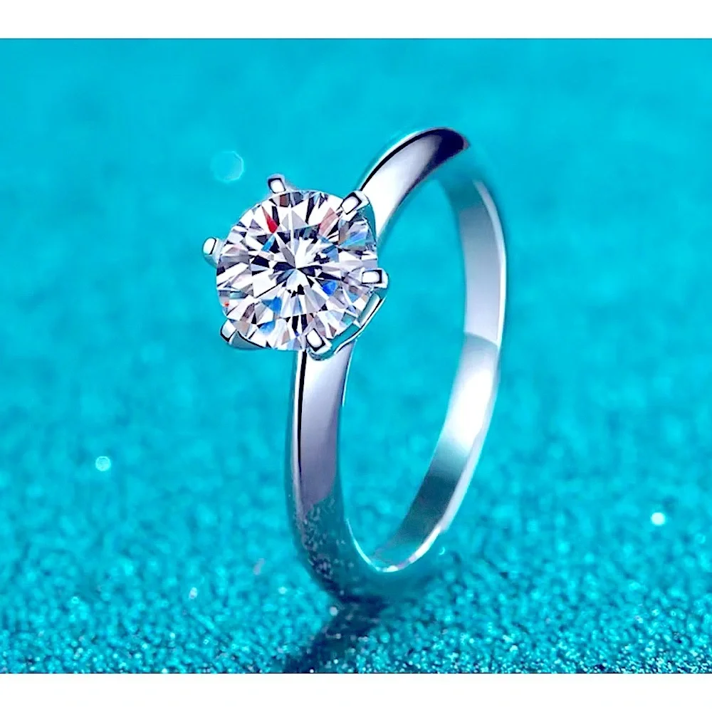 1ct Solitaire Platinum‎ Simulated Diamond Engagement Wedding Ring, Size 6 NEW